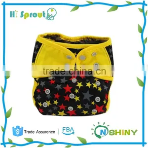 2016 New Design Waterproof Reuseable Baby Cloth Nappies With Barmboo Charcoal Inner thumbnail-1