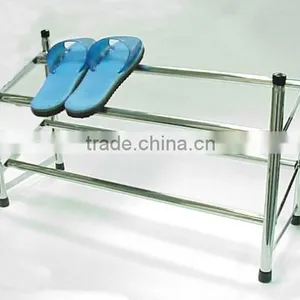 Homestar 2 Tier Stackable Metal Tubular Shoe Rack and 2 Tier Chrome Wire Shoes Storage,shoes Display Rack thumbnail-3