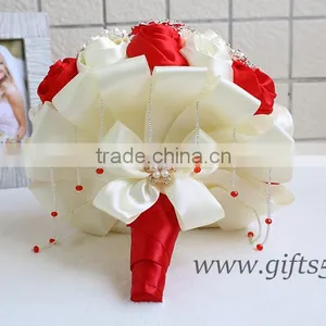 Iridescent Brooch Bouquet Handmade Red Jeweled Bouquet thumbnail-4