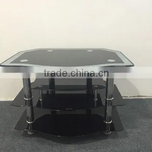 Hot Sale Cheap Glass Stainless Steel TV Stand thumbnail-1