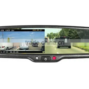 4.3 Inch Car Rear View Mirror Monitor and HD 1080p Camera DVR With 2 AV-in thumbnail-1