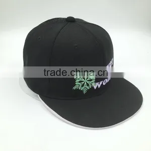 Custom Embroidery Black Mesh Snapback Hats Wholesale thumbnail-2