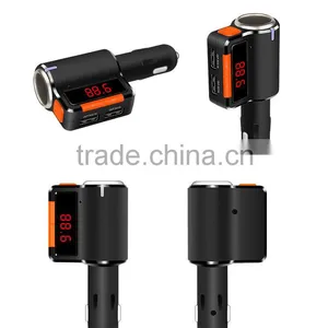 BC09 New Product Bluetooth FM Hands-free Car Charger With Cigarette Lighter Port thumbnail-4