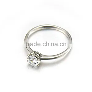 Wholesale Wedding Band Women Luxury Stainless Steel Slim Crystal Finger Rings Jewelry thumbnail-2