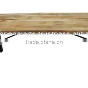 Industrial Iron Wood Dining Table thumbnail-2