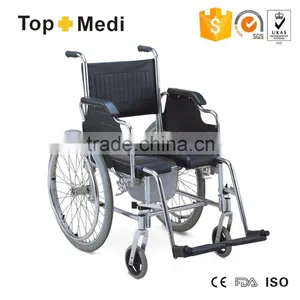 Medical Hot Sale Aluminum Manual Commode Wheel Chair thumbnail-1