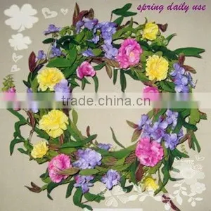 Artificial Plastic Flowers Wreath for Indoor Decoration,spring Artificial Flower Wreaths thumbnail-1