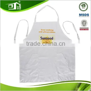 100% Polyester High Quality White Apron With Pocket thumbnail-1