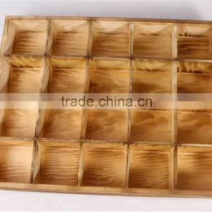 Burning Color Compartment Tray,wooden Rustic Tray,supermarket Wooden Tray thumbnail-4