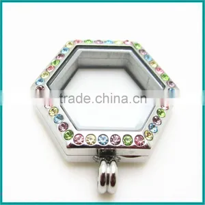 Colorful Crystal Lockets Floating Charm thumbnail-2