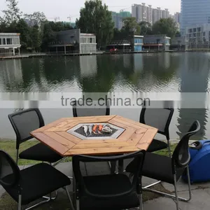 High Quality China Manufacturer AR-20161034 Wood and Steel Grill Table thumbnail-1