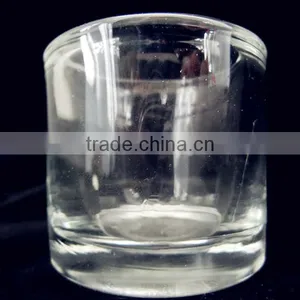 Cheap Clear Glass Candle Holder/straight Round Shaped Candle Wax Jar thumbnail-4