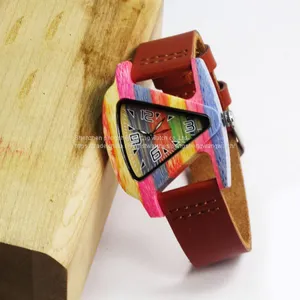 New Design Triangle Shape Colorful Bamboo Watches thumbnail-2
