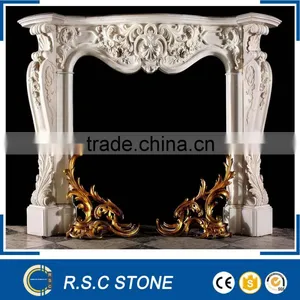 Carved by Hands White Marble Fireplace thumbnail-1