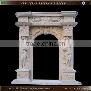 Home Decorative White Stone Door Frame With Girl Statue thumbnail-1