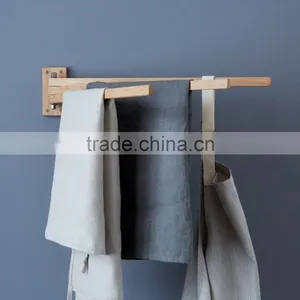 Swedish Wooden 3-Prong Towel Rack thumbnail-1