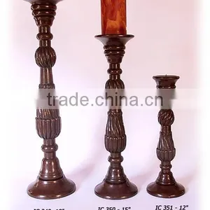 Wood Candle Stand, Hand Carved Wooden Candle Holder, Tall Wooden Candle Holder, Wedding Decoratiion Candle Holder thumbnail-1