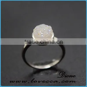 925 Natural Stone Silver Ring Wholesale 8mm Agate Rings thumbnail-5