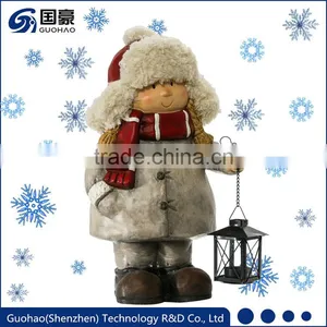 Outdoor Kids Statue With Lanterns for Christmas Decoration thumbnail-1