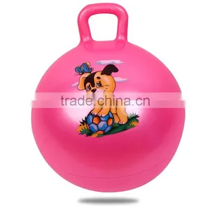 Kids Kangaroo Ball Red Smiley Face Hopper Ball With Handle Inflatable Toys thumbnail-3