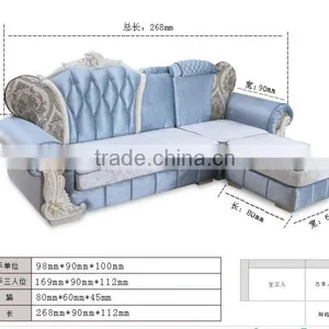 201# Best Selling Antique Classic Fabric Chaise Lounge /corner Sofa/ Functional Sofa thumbnail-6