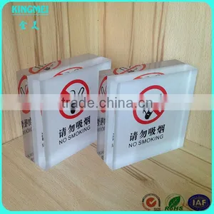 Hotel Tabletop no Smoking Signs With Crystal Indicative,sign Holder Custom thumbnail-1