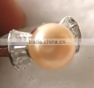 2014 Latest Fashion Round Pink Lady Tahitian Pearl Ring thumbnail-2