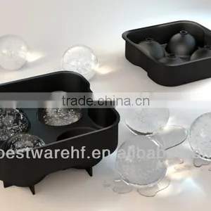 Novelty Silicone Sphere Ice Ball Maker | Classic Black Pop Silicone Ice Ball Mold thumbnail-1