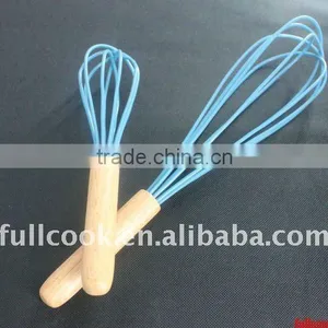 Silicone Egg Beater W/wooden Handle thumbnail-1