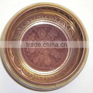 High Quality Colored Handmade in Nepal Tibetan Meditation Singing Bowl thumbnail-3