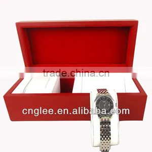 Excellent Red Color Double Lovers Wooden Watch Box thumbnail-1