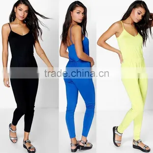 Adult Sex Plain Solid Harem Jumpsuit Basic Cami Sexy Jumpsuits For Women thumbnail-1
