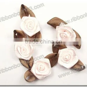 Satin Ribbon Roses Flower for Wedding Decoration thumbnail-1