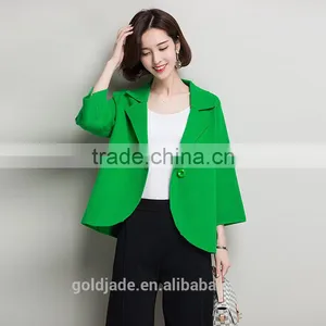 New Customized Wholesale Jersey Jacket Women Blue Jacket Short Fall Korean New Style Jacket thumbnail-1