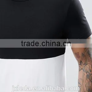 Customize Men Longline Muscle Slim Fit Contrast Color Blank T-shirt thumbnail-3
