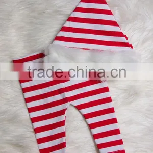 Baby Christmas Leggings and Santa Hat- Striped Leggings Baby Cotton Leg Warmers thumbnail-2