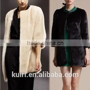 European Style Pure Colour Woman Faux Fur Overcoat Lady Rabbit Fur Witer Fashionable Coat thumbnail-2