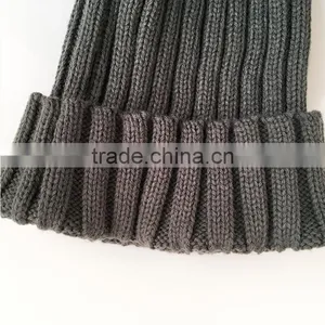 Myfur Dark Gray Wool Knitting Hat Couple Cap With Raccoon Fur Pompom thumbnail-5