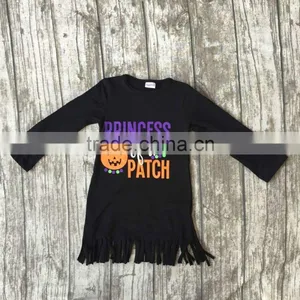 Baby Girls Punpkin Dress Girls Halloween Tassels Dress Children Kids Princess of the Patch Dress Long Sleeve Fall Tassels Dress thumbnail-1