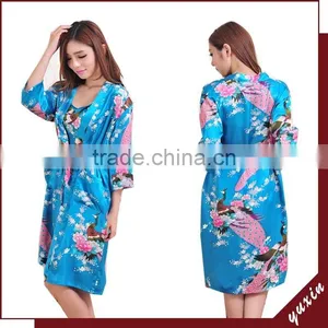 2015 Silk Kimono Robes Kimono Dress Kimono Satin Robe TP019 thumbnail-1