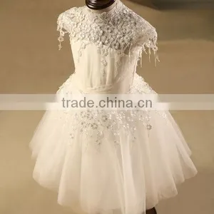 Latest Girl Wedding Dress With Bubble Skirt White Girls Princess Dress Short Sleeve For Birthday Kids Clothing NP-G-GD905-70 thumbnail-2