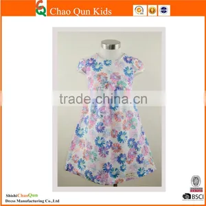 2017 Girls Cotton Summer Flower Girl Net Wedding Kids Dresses thumbnail-1