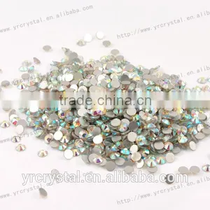 Round Shape AB Color No-hotfix Silver Foiling Crystal Flat Back Rhinestone thumbnail-1