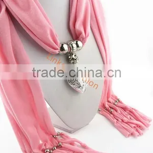 New Design Fashion Lady Wholesale Pendant Scarf With Chain Jewelry Necklace thumbnail-1