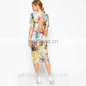 New Dresses Women Open Back Dress in Flower Print Dress for Women thumbnail-4