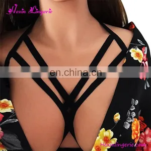 Fashionable Black Women Bra Harness Top Elastic Bralette Sexy thumbnail-1