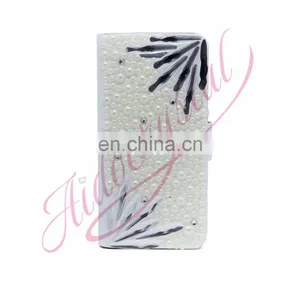 Aidocrystal Pearl Double White Feather Flower Customized Phone Covers for Huawei P9 Lite thumbnail-1