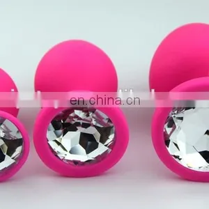 2015 Hot Selling Pink Color Silicone Anal Butt Plug, Sex Butt Plug Toys thumbnail-6