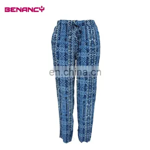 New Fashion Casual Blue Snakeskin Print Loose Fitting Long Women Pants thumbnail-1
