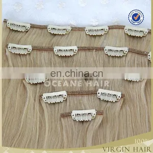 Top Grade Unprocessed 100% Virgin Hair Grade 7a Virgin Human Hair Clip in Extensions thumbnail-4